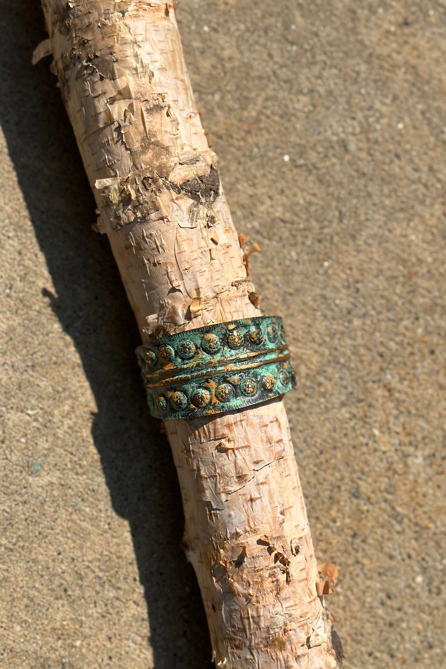 Turquoise & Copper Patina Cuff - SpiritedBoutiques Boho Hippie Boutique Style Bracelet, Anju Art Jewelry