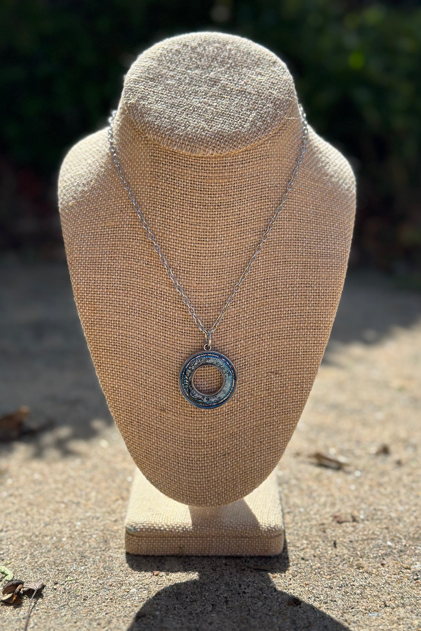 Tree Of Life Dark Blue Open Circle Necklace - SpiritedBoutiques Boho Hippie Boutique Style Necklace, Spirit Lala