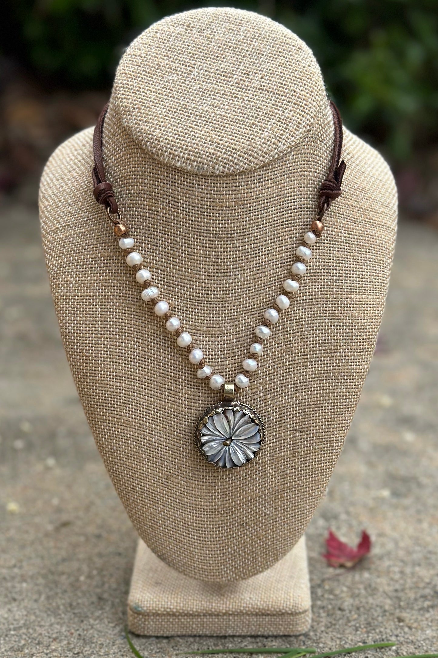 The Flower Power Pearl Necklace - SpiritedBoutiques Boho Hippie Boutique Style Necklace, Carol Sue