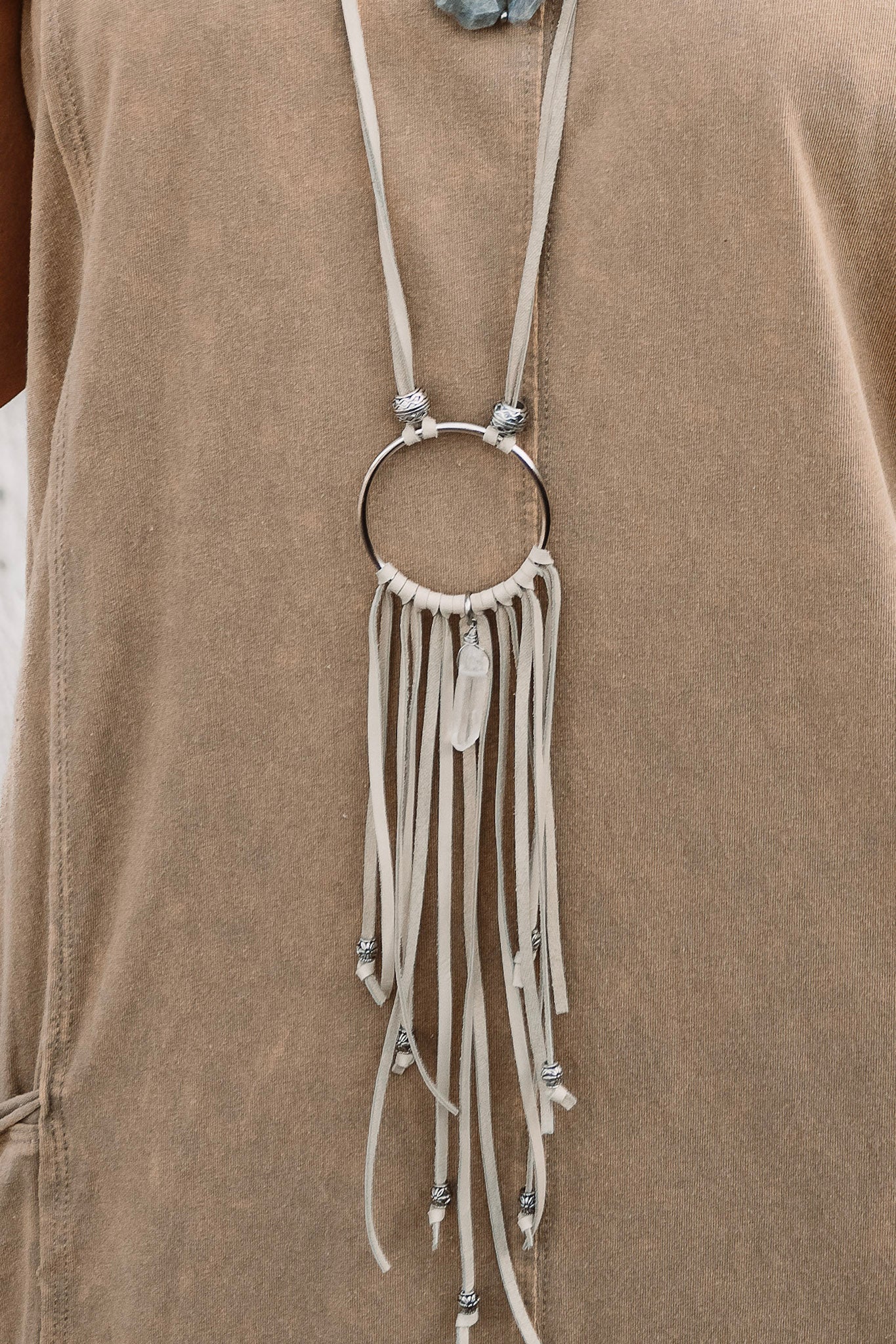 Dream Catcher Quartz Necklace in Yellow - SpiritedBoutiques Boho Hippie Boutique Style Necklace, Spirit Lala Boho