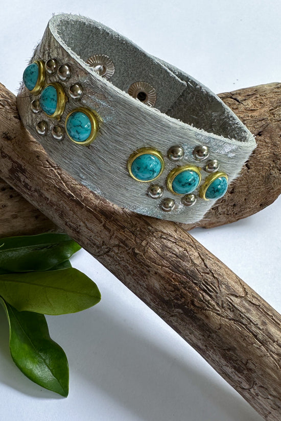 Tiana Turquoise Cuff Bracelet - SpiritedBoutiques Boho Hippie Boutique Style Bracelet, Spirited