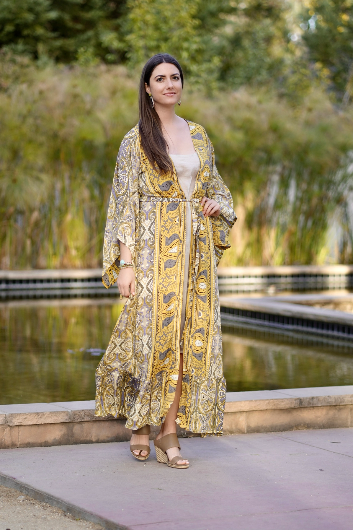 Rocco Maxi Kimono in Gold Grey