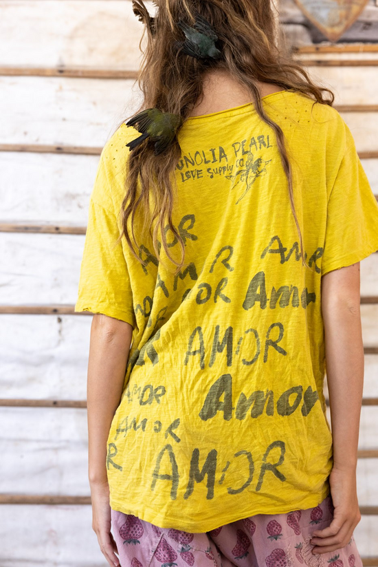 Magnolia Pearl Love Amor Tee in Electric Sunflower