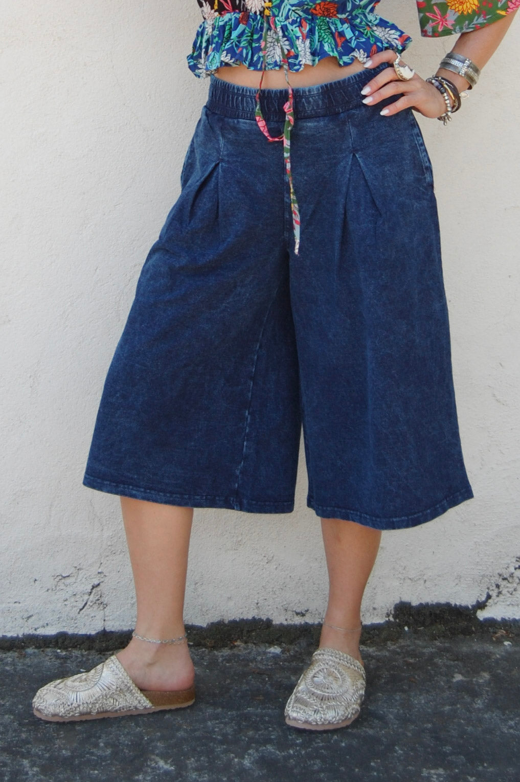 Garlan Culottes in Denim Blue