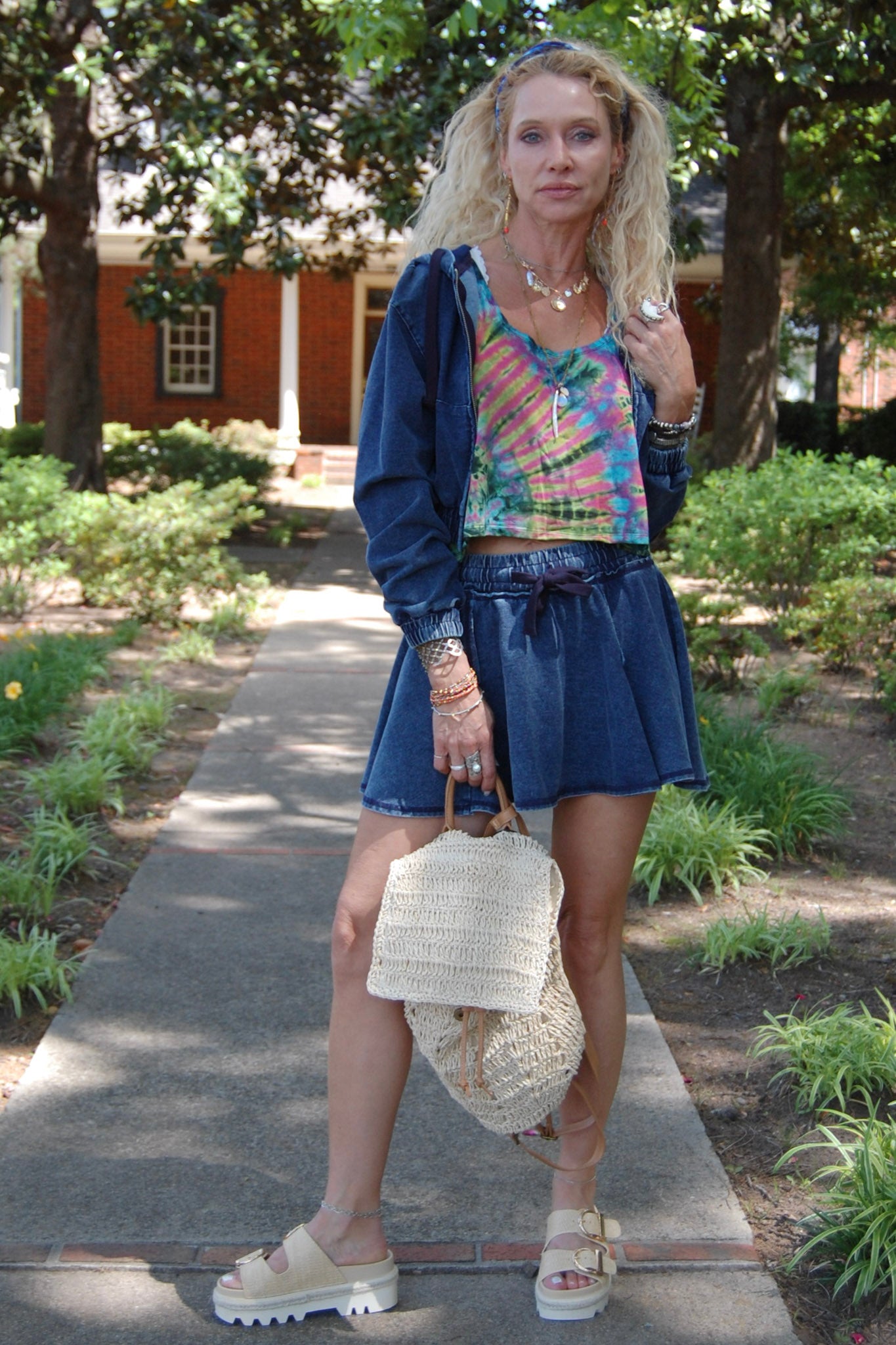 The Lenora Crop Top in Multi Tie Dye