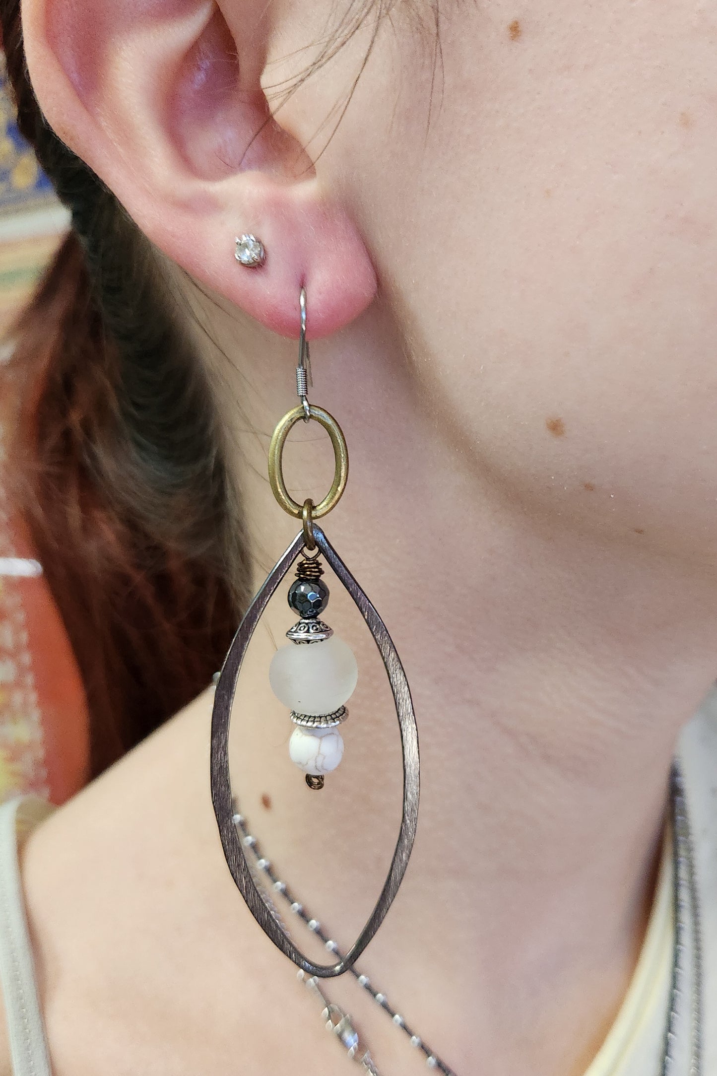 One of a Kind: Brass Oval Earrings