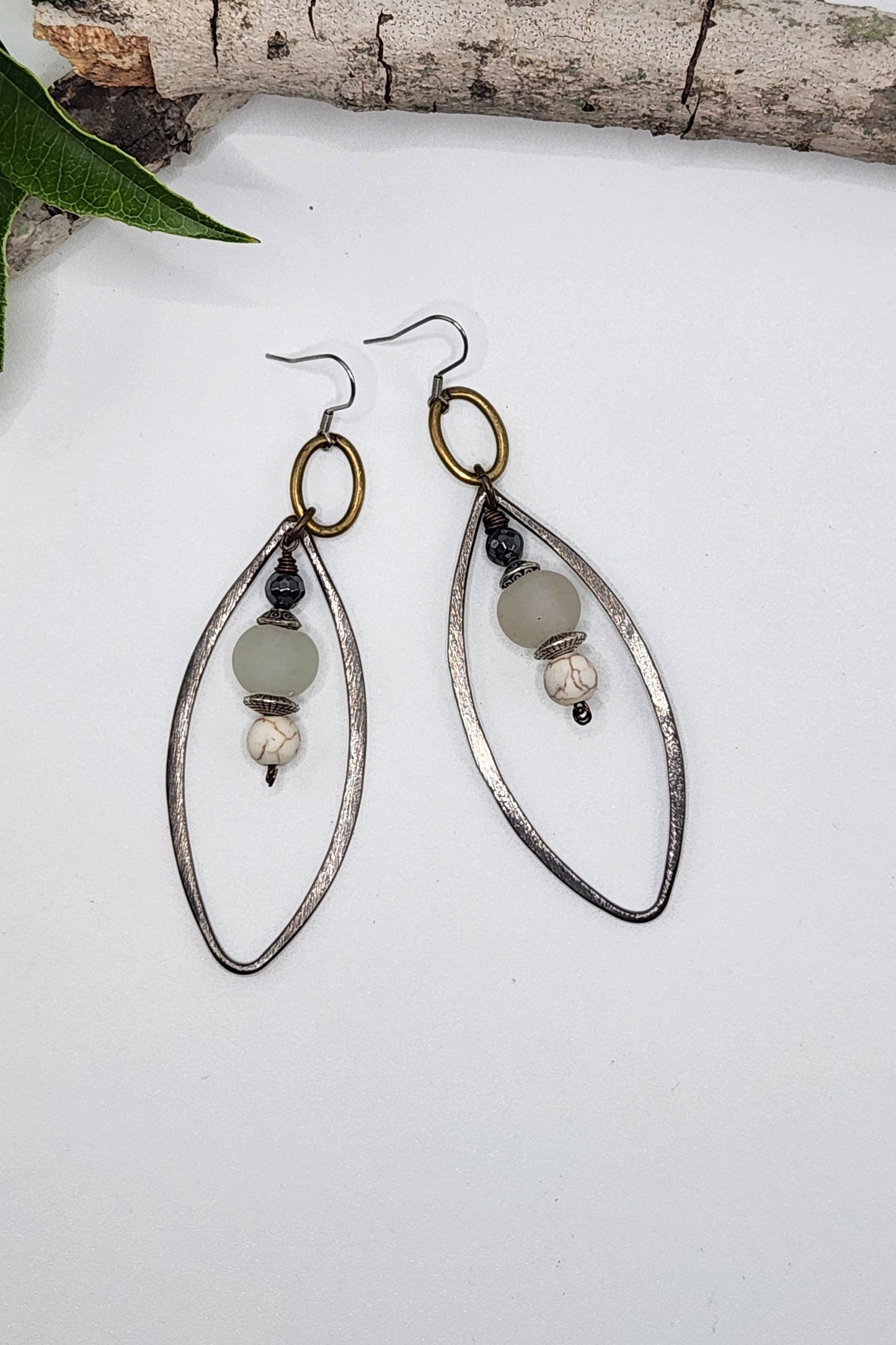 One of a Kind: Brass Oval Earrings