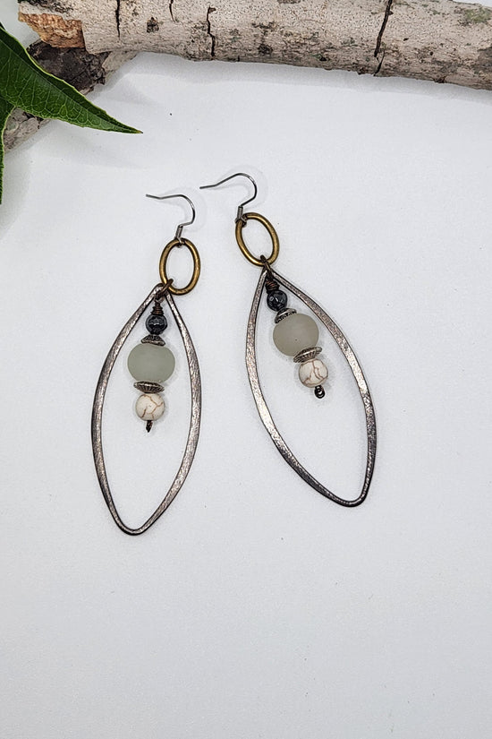 One of a Kind: Brass Oval Earrings