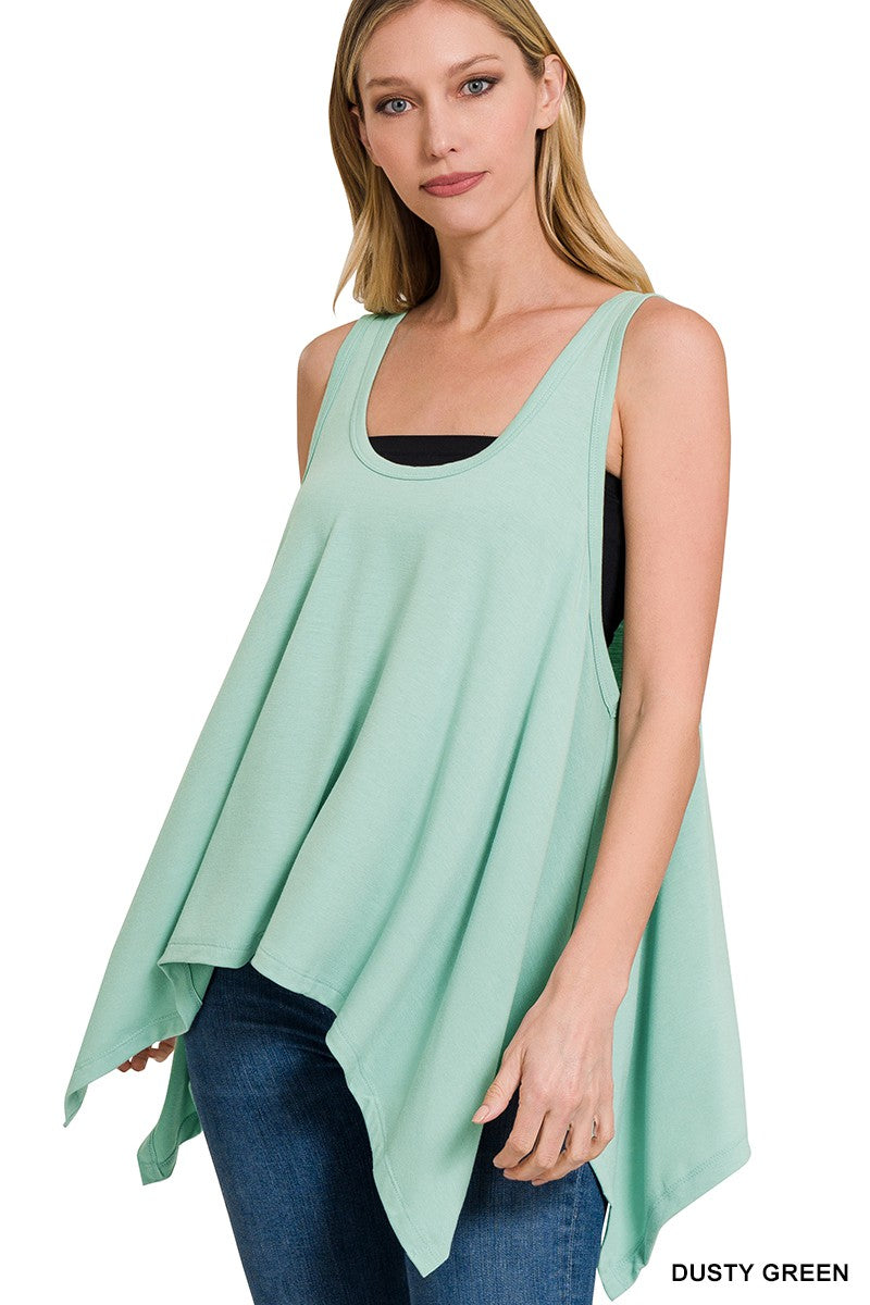 The Delphi Top in Dusty Green