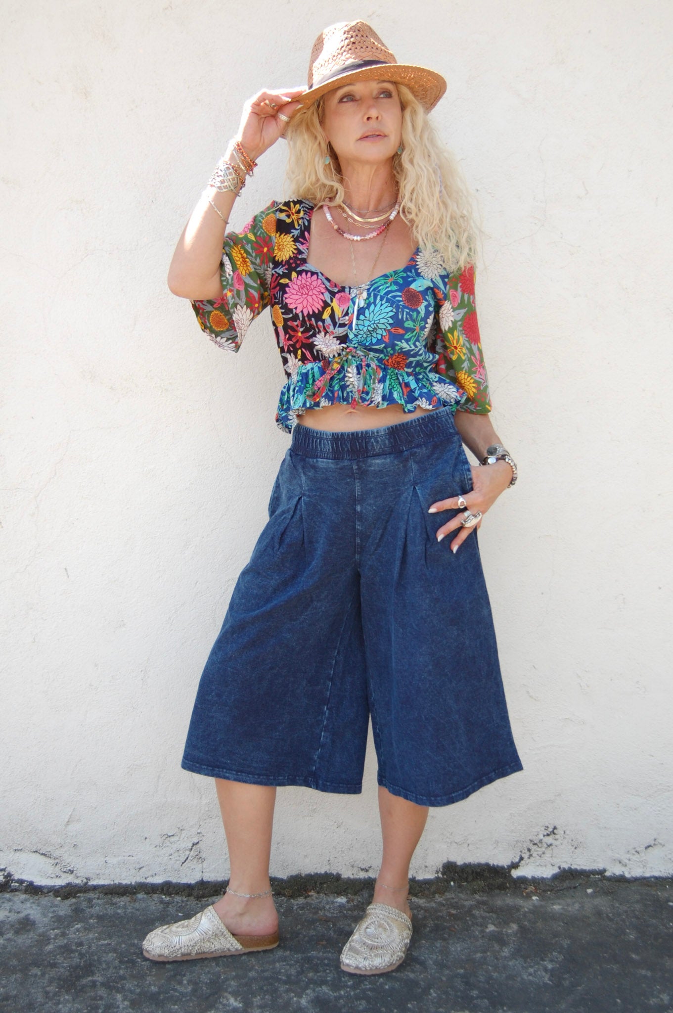 Garlan Culottes in Denim Blue