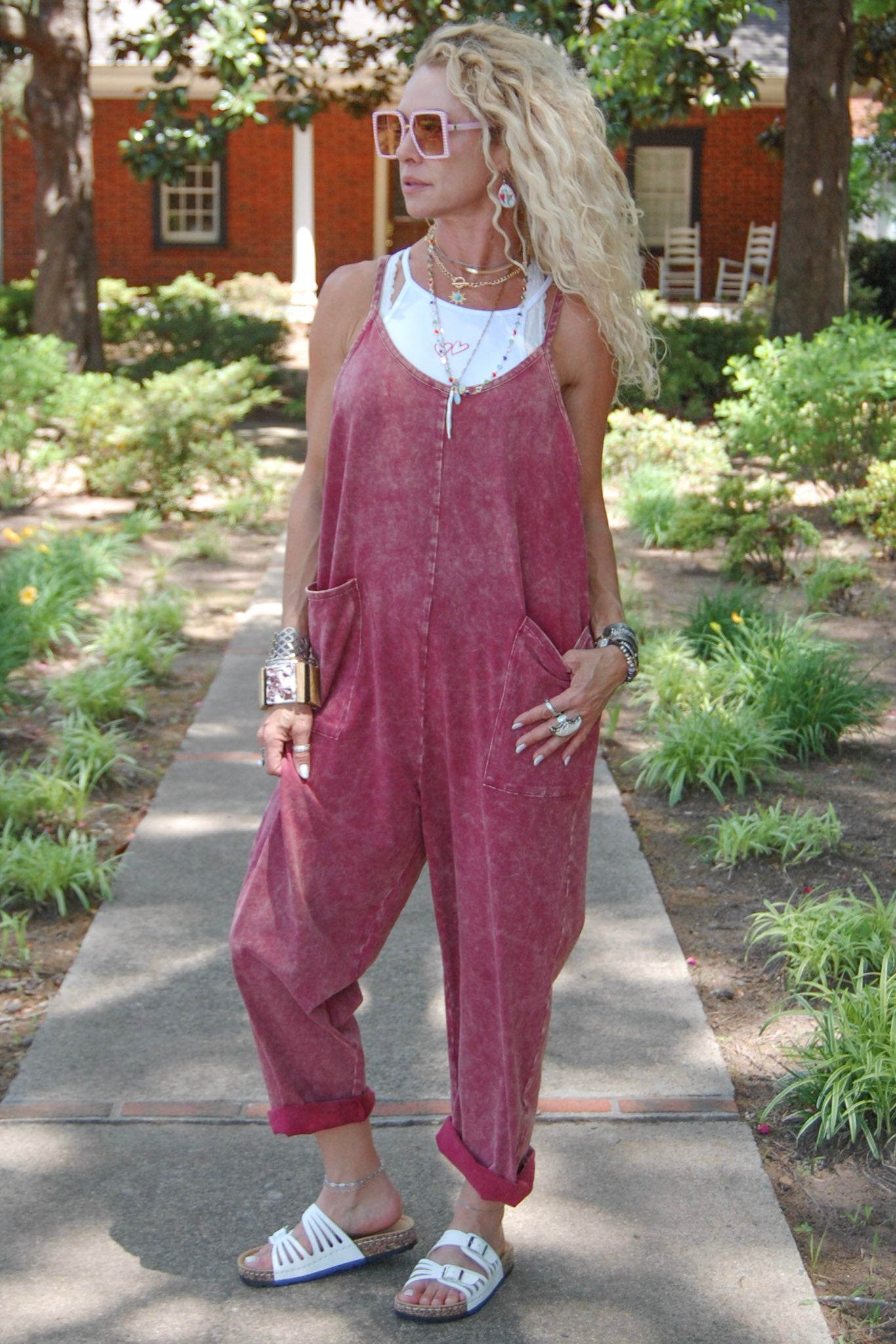 The Zinnia Overalls in Dark Burgundy