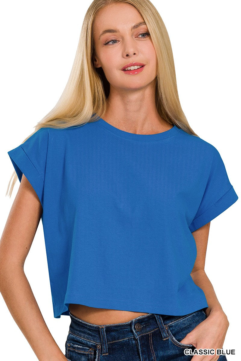 The Lois Cotton Top in  Classic Blue