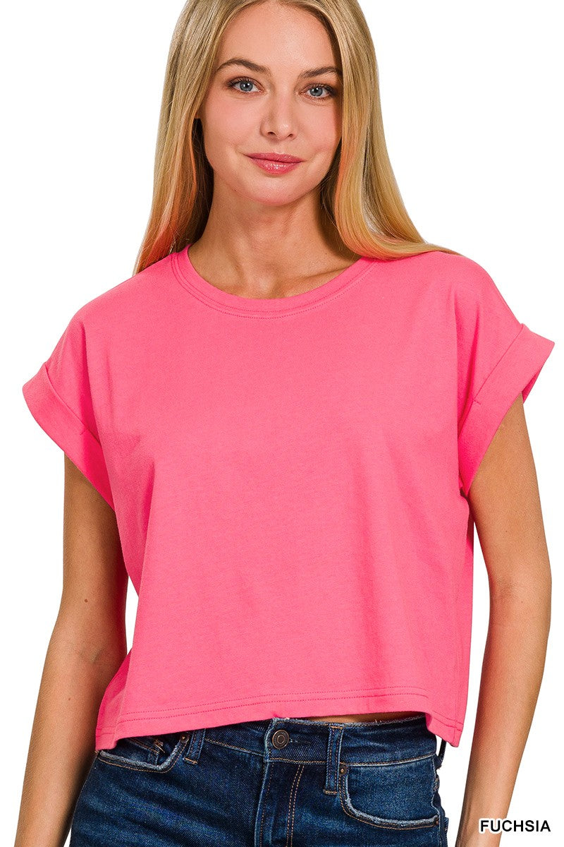 The Lois Cotton Top in Fuchsia