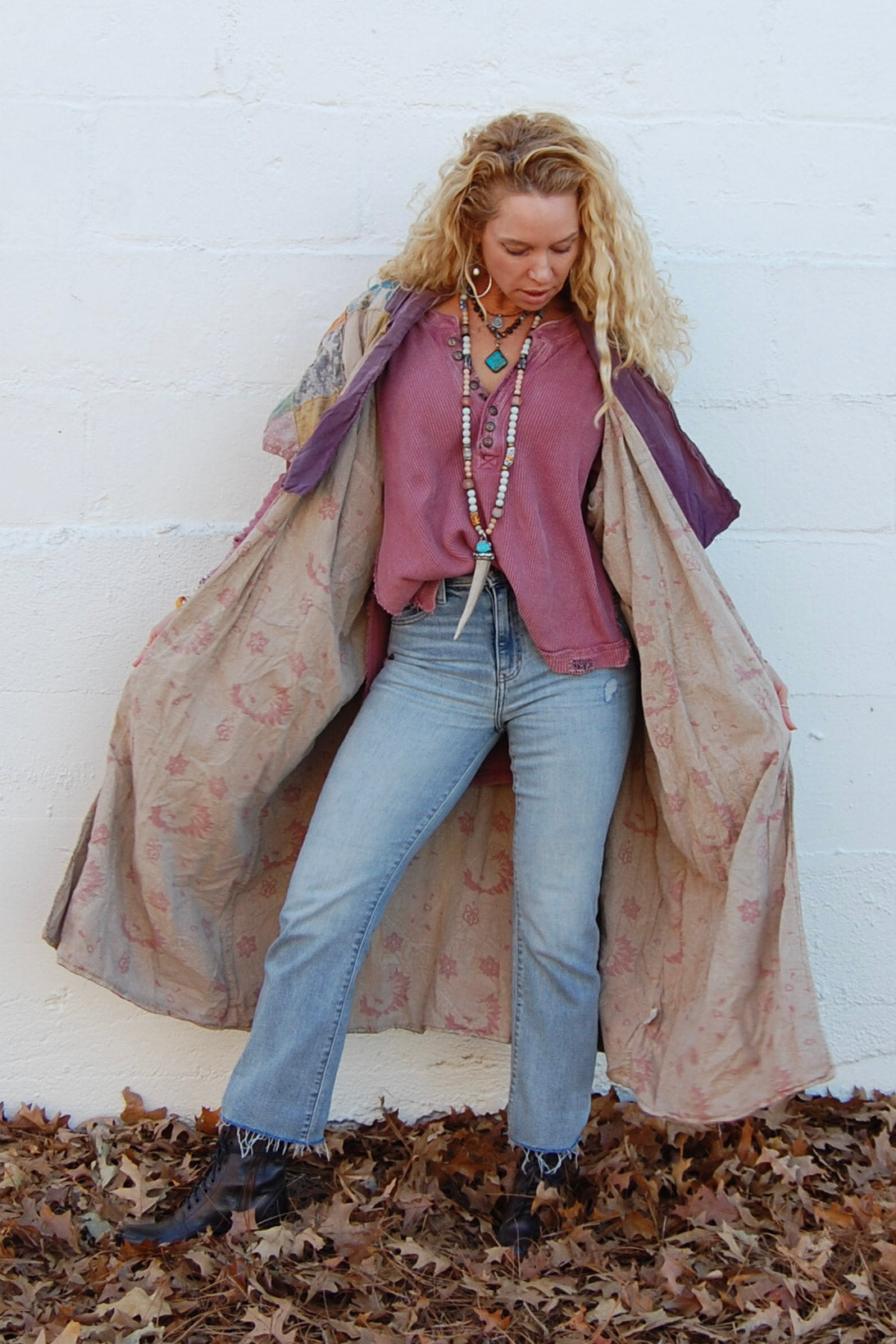 Magnolia Pearl Quiltwork Berkeley Duster in Mika - SpiritedBoutiques Boho Hippie Boutique Style Duster, Magnolia Pearl