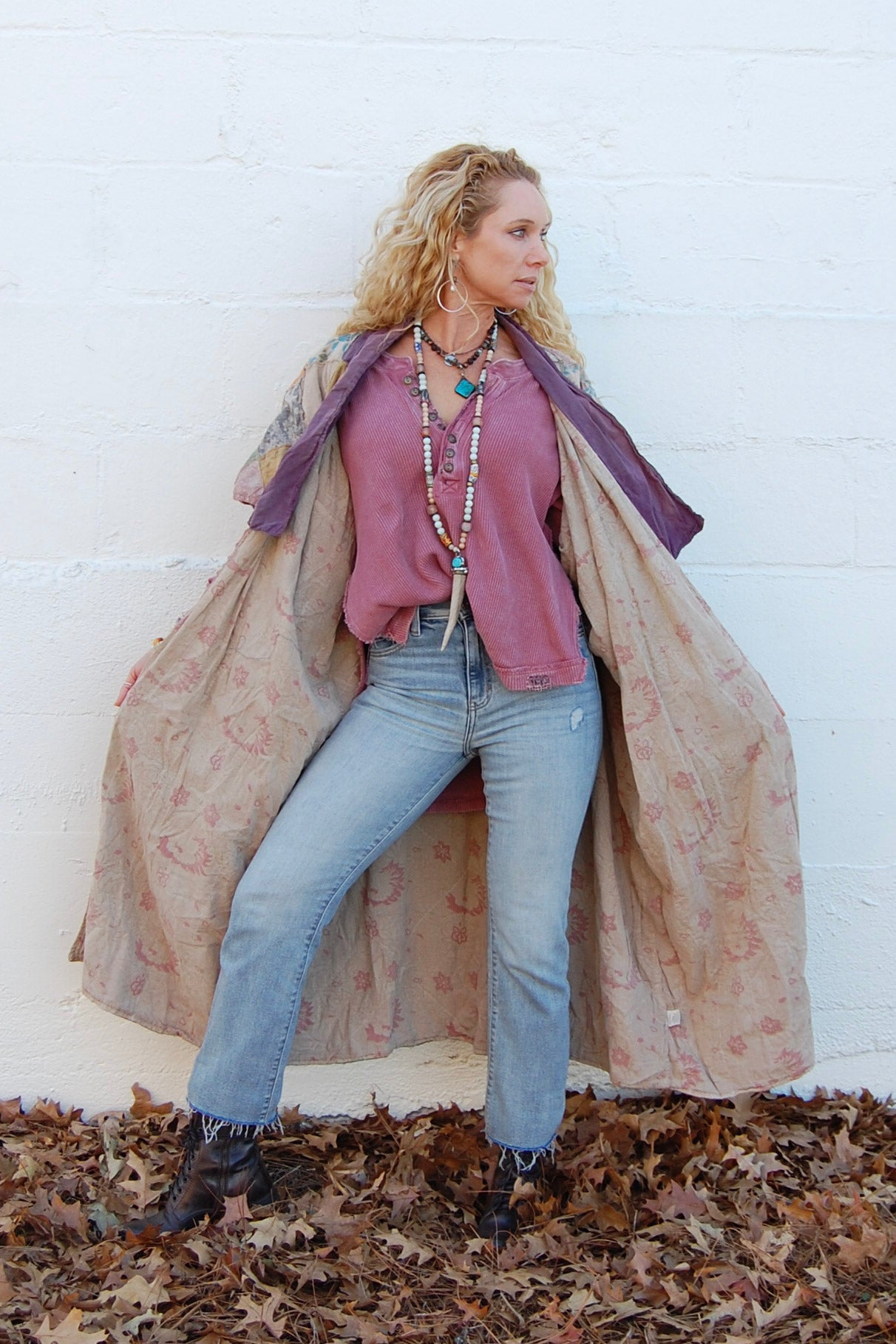 Magnolia Pearl Quiltwork Berkeley Duster in Mika - SpiritedBoutiques Boho Hippie Boutique Style Duster, Magnolia Pearl