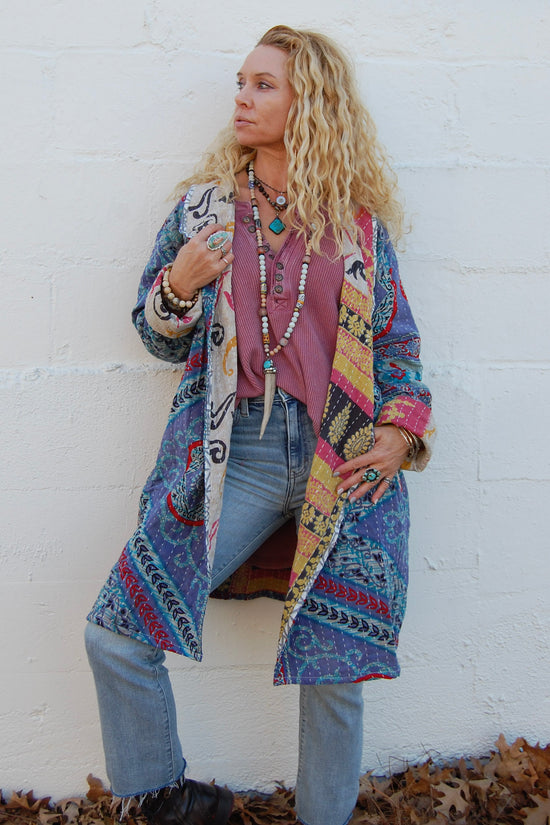 The Dahlia Patchwork Jacket in Boysenberry - SpiritedBoutiques Boho Hippie Boutique Style Jacket, The Roots