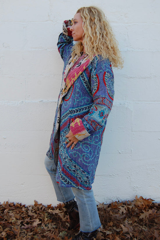 The Dahlia Patchwork Jacket in Boysenberry - SpiritedBoutiques Boho Hippie Boutique Style Jacket, The Roots