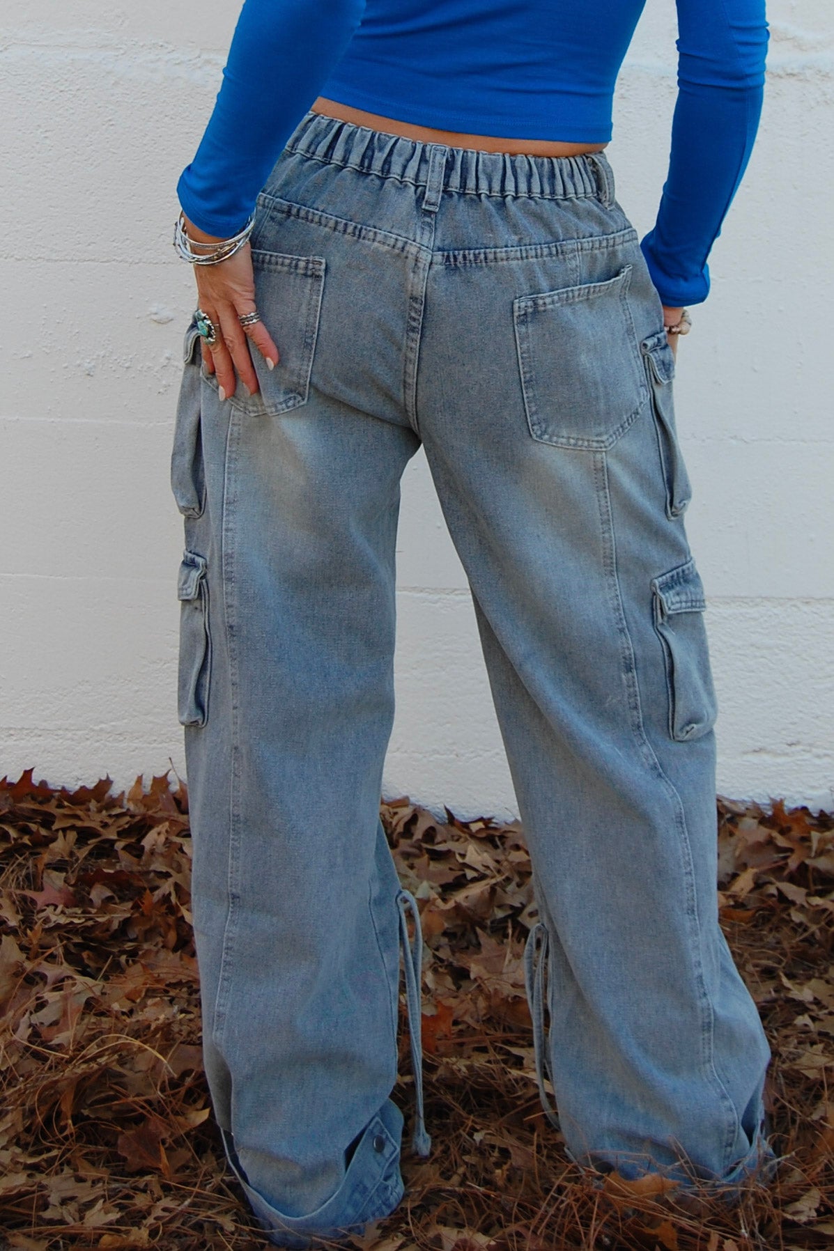 Callie Cargo's in Light Blue Wash - SpiritedBoutiques Boho Hippie Boutique Style Jeans, By Claude