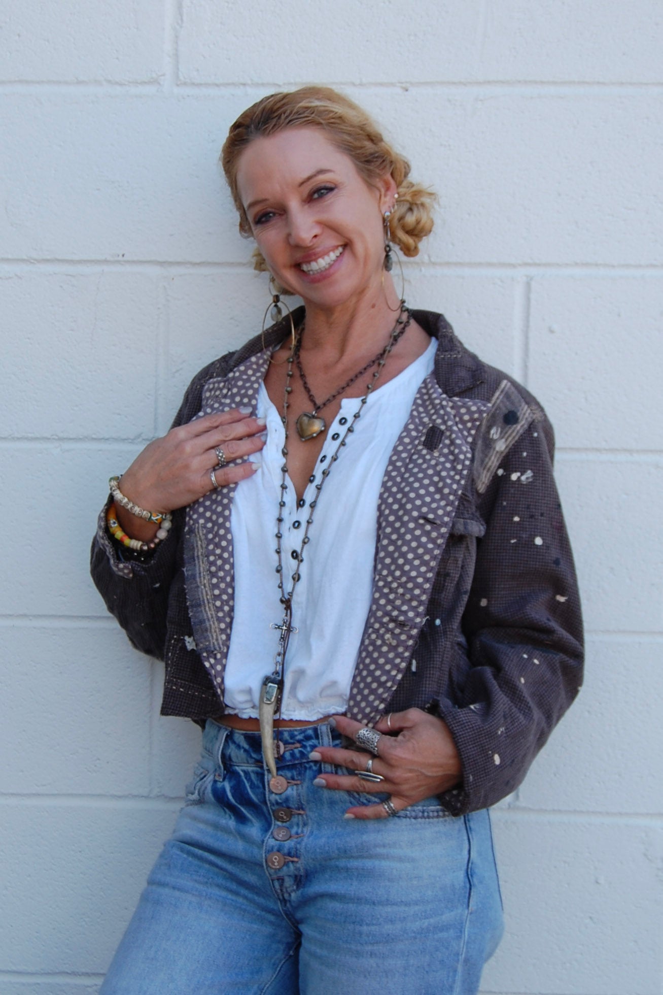 Magnolia Pearl YD Kelley Cropped Coat in Andy - SpiritedBoutiques Boho Hippie Boutique Style Jacket, Magnolia Pearl