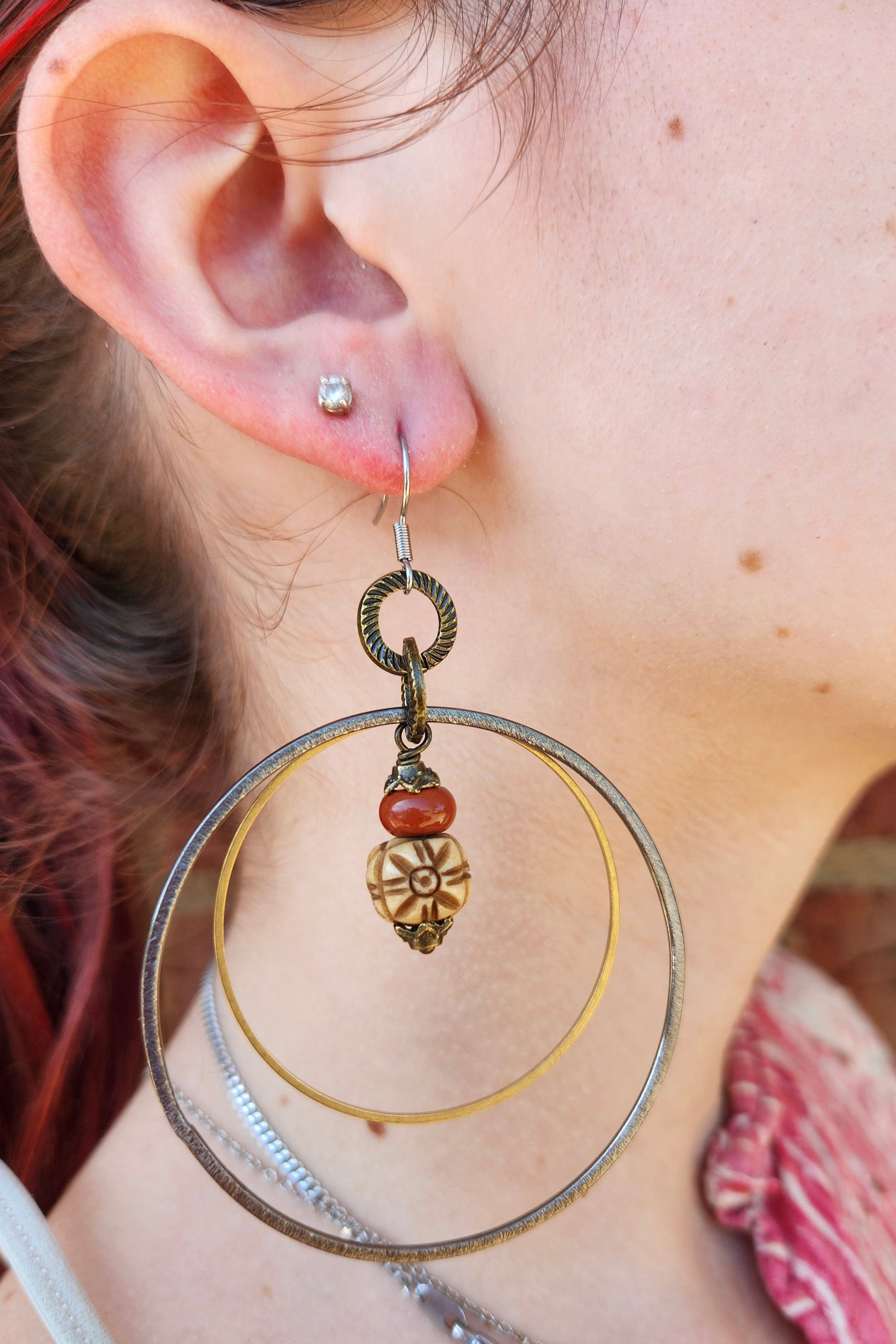 One of a Kind: Recycled Circle Earrings