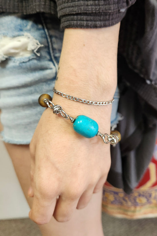 One of a Kind: Triple Turquoise Bracelet