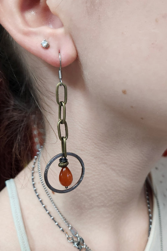 One of a Kind: Fuchsia Chain Drop Earrings