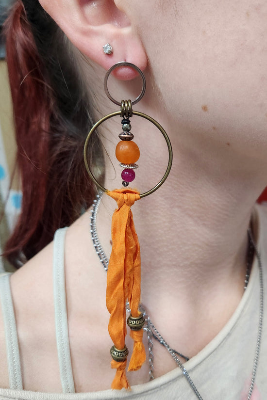 One of a Kind: Fabric Drop Earrings