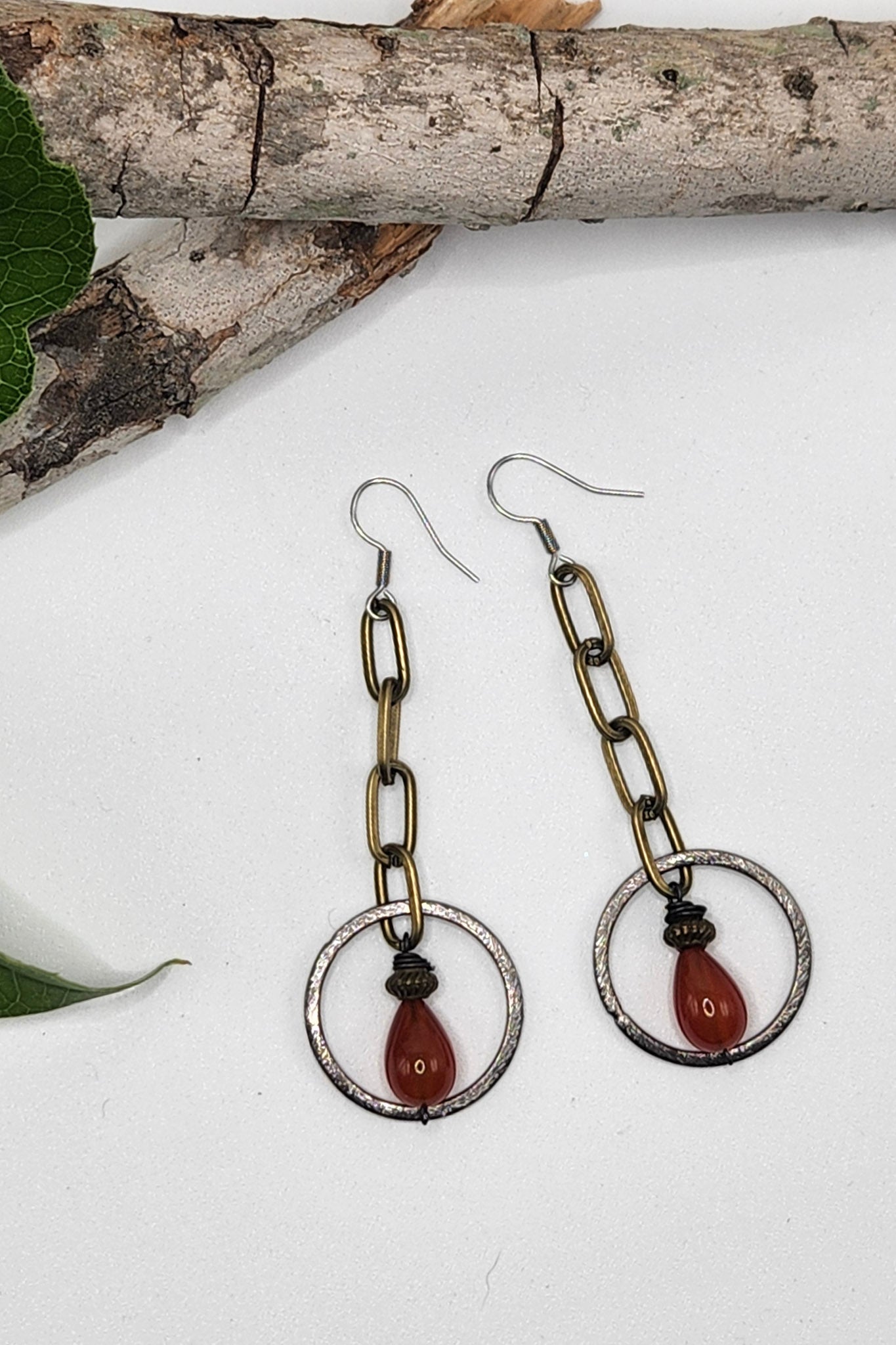 One of a Kind: Fuchsia Chain Drop Earrings