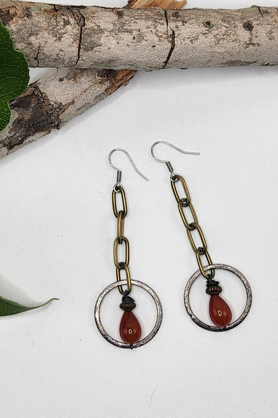 One of a Kind: Fuchsia Chain Drop Earrings