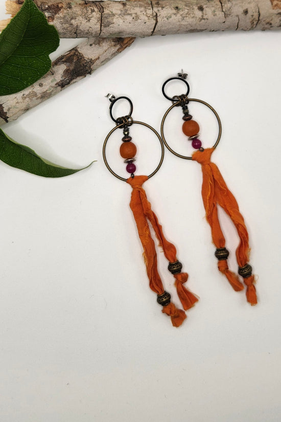 One of a Kind: Fabric Drop Earrings