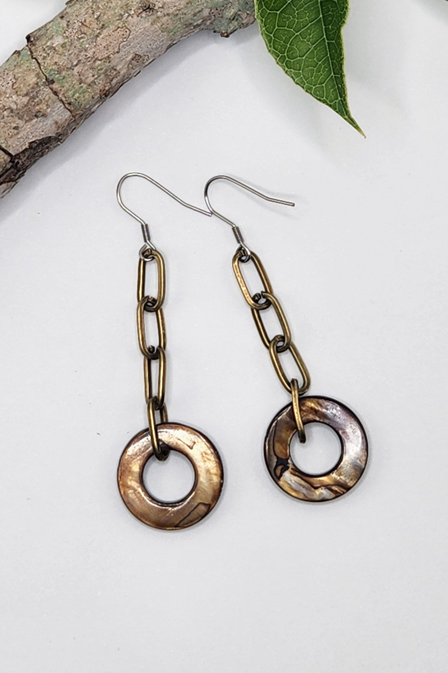 One of a Kind: O Drop Brass Earrings