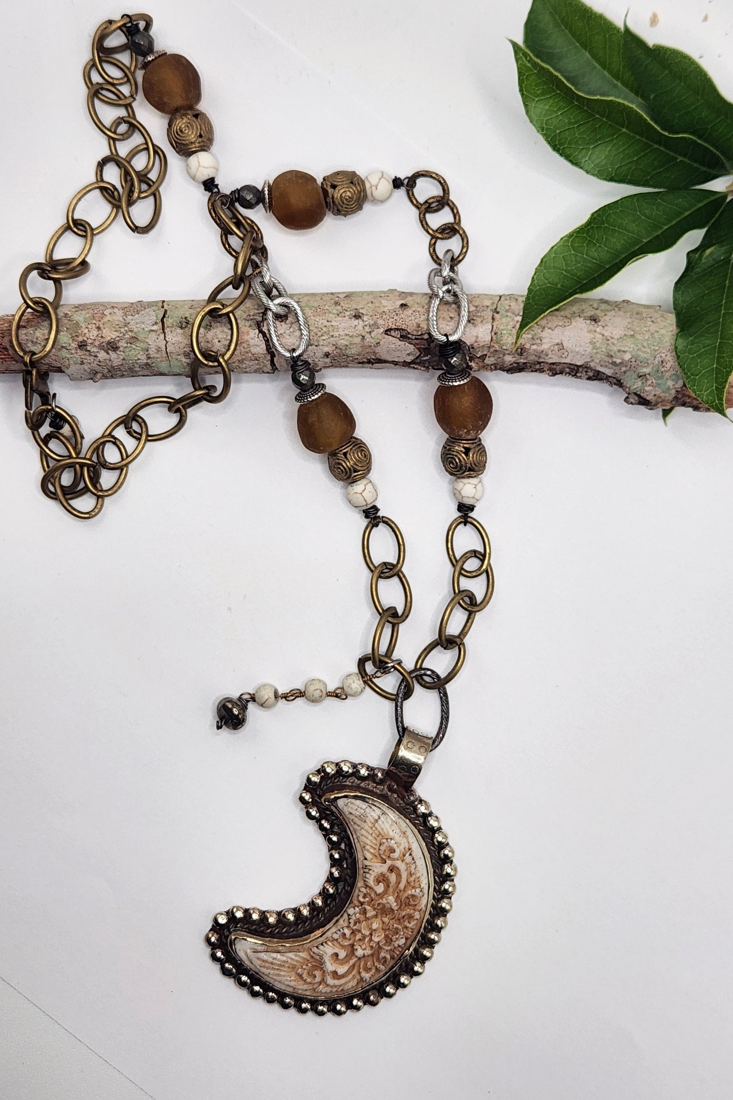 One of a Kind: Etched Moon Necklace