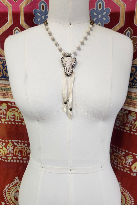 One of a Kind: Fabric Elephant Necklace