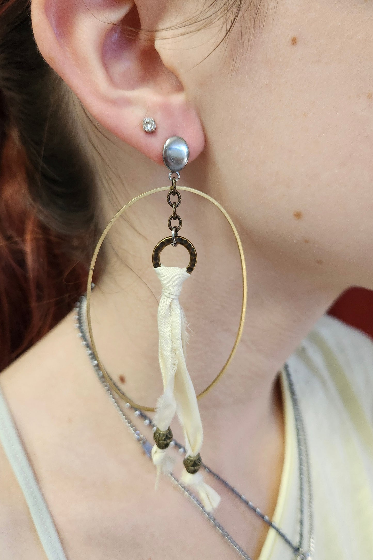 One of a Kind: Open Fabric Drop Earrings