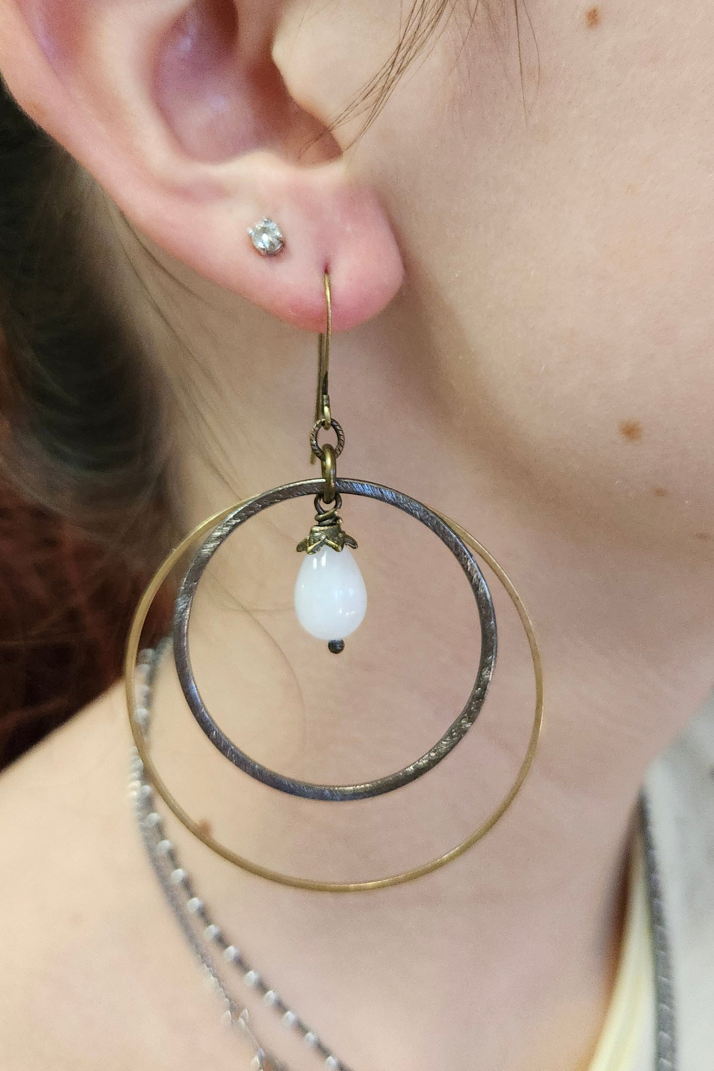 One of a Kind: Brass Double Hoop Earrings