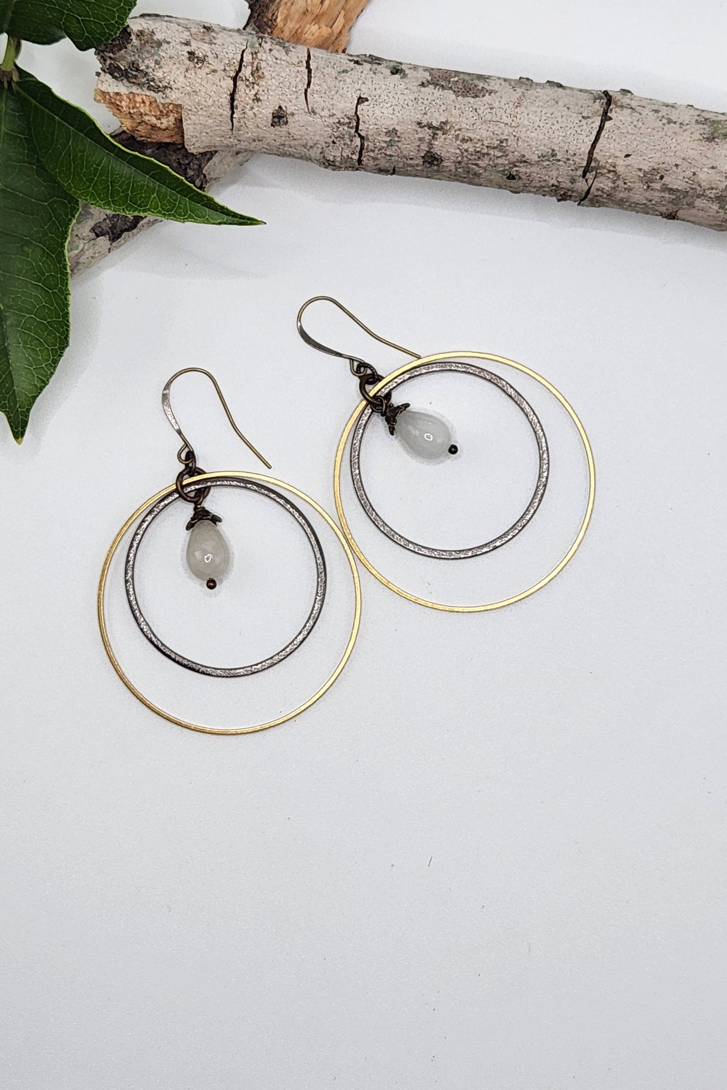 One of a Kind: Brass Double Hoop Earrings