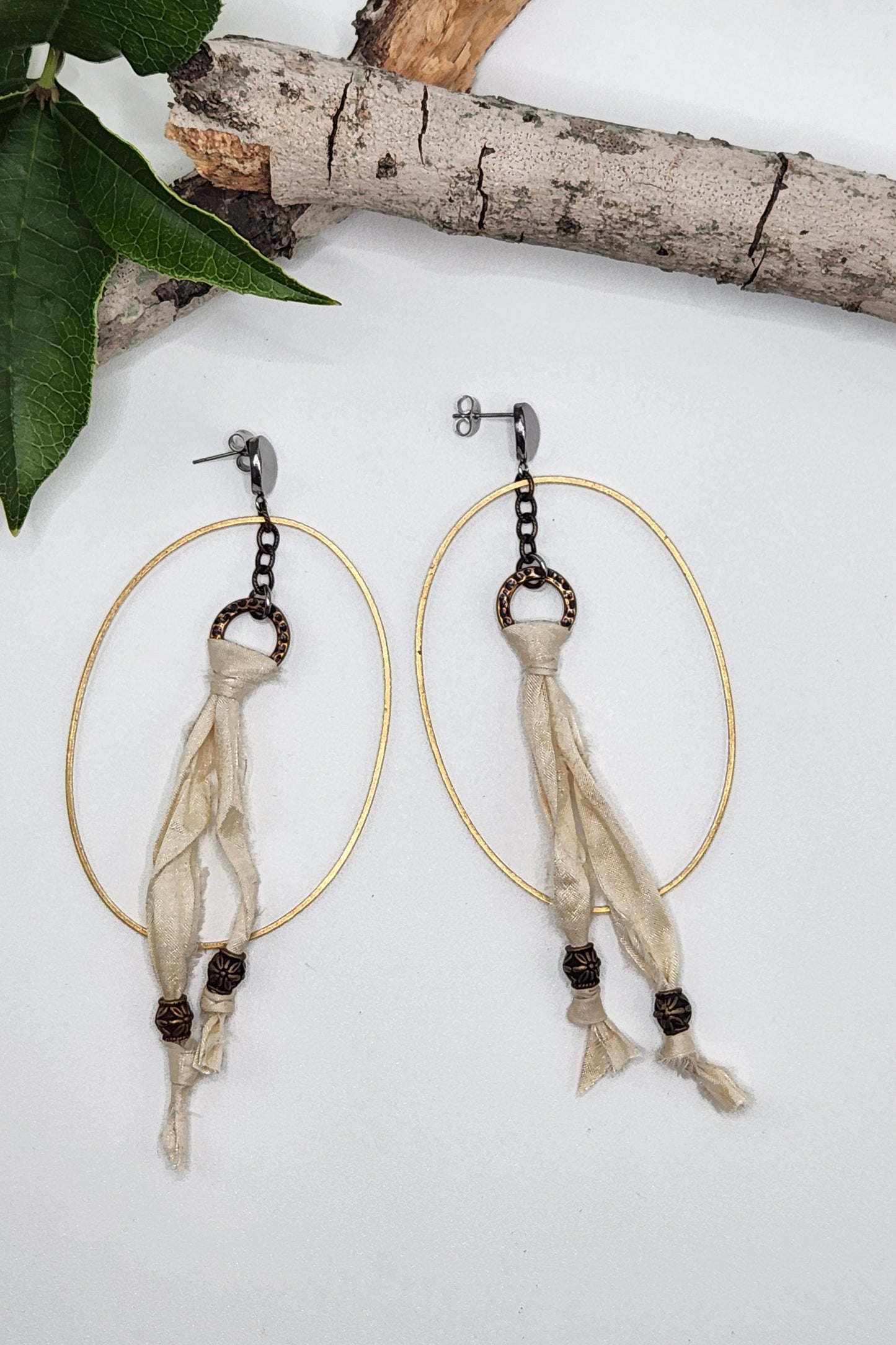 One of a Kind: Open Fabric Drop Earrings