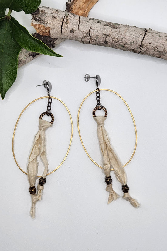 One of a Kind: Open Fabric Drop Earrings