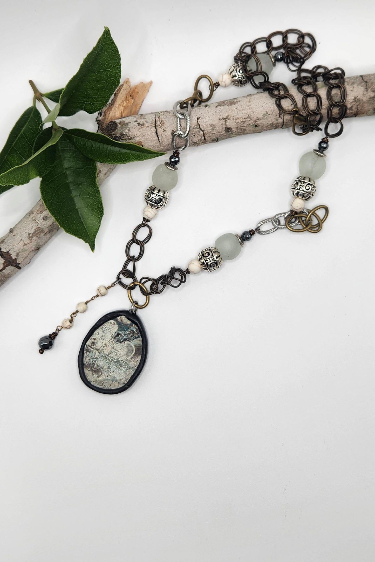 One of a Kind: Grey Statement Necklace
