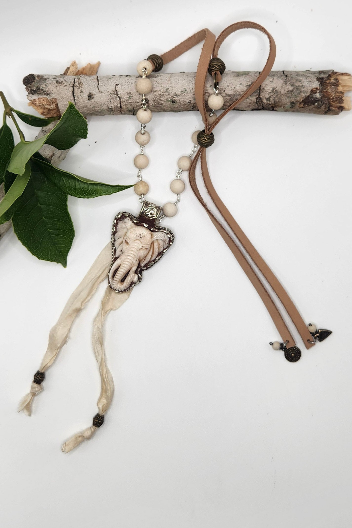 One of a Kind: Fabric Elephant Necklace