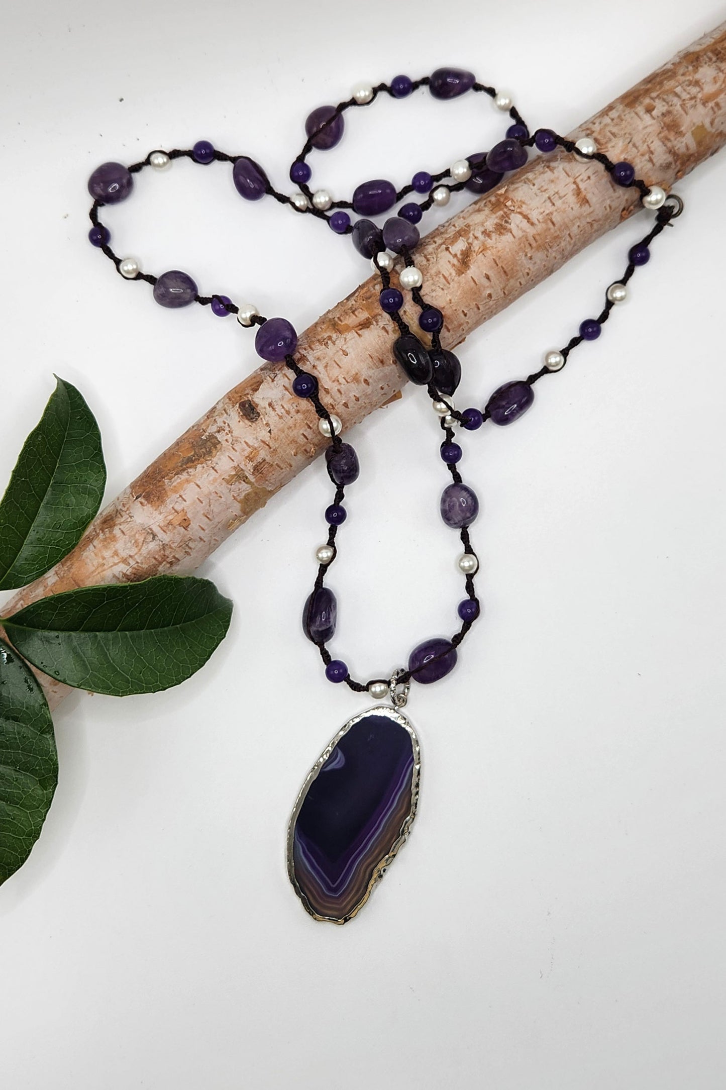 One of a Kind: Pearl and Indigo Drop Necklace