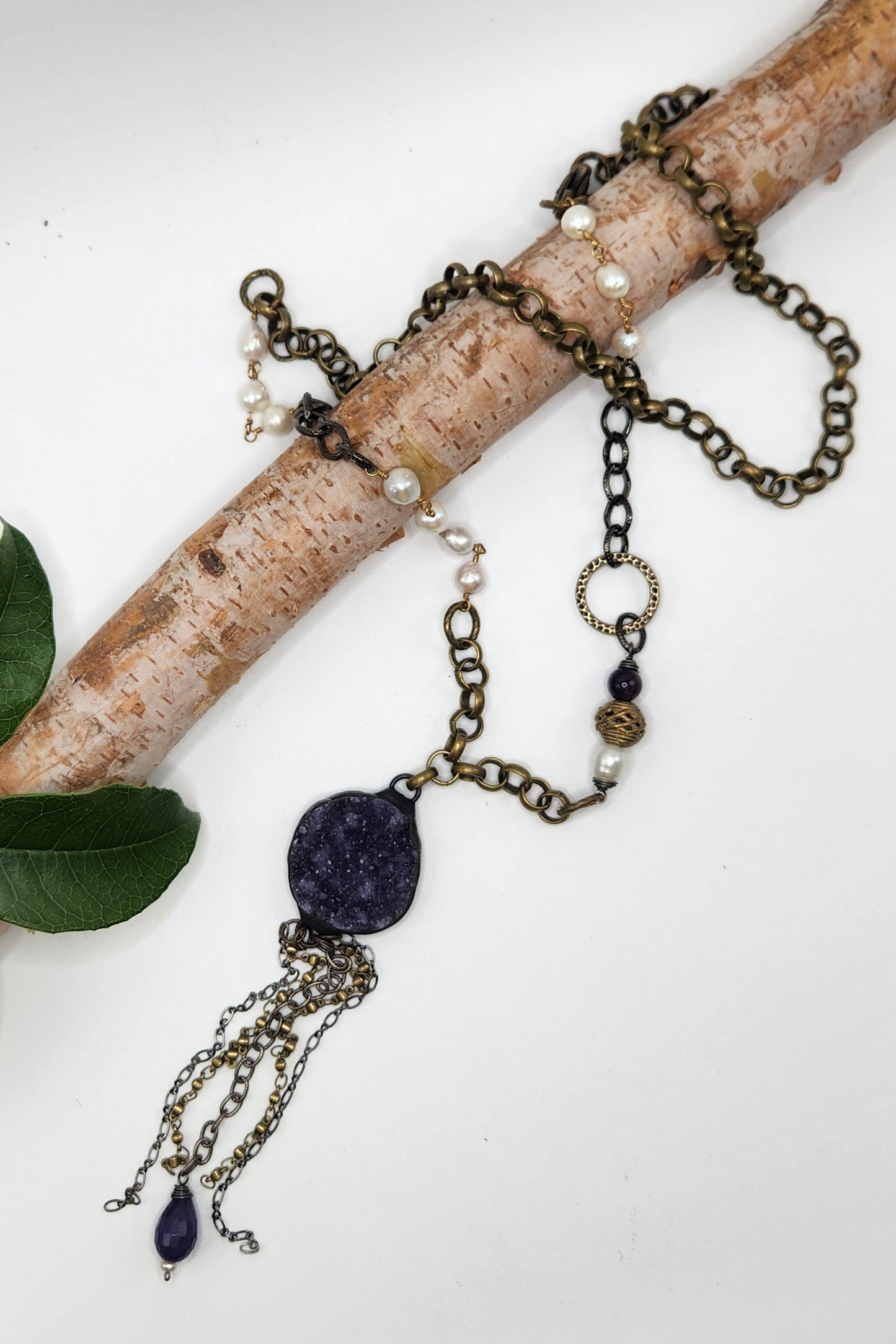One of a Kind: Indigo Chain Drop Necklace