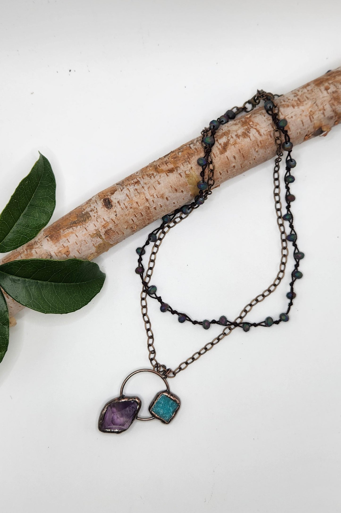 One of a Kind: Layered Turquoise and Indigo Necklace