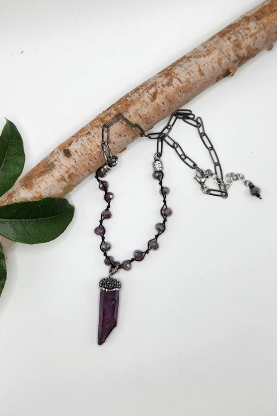 One of a Kind: Natural Indigo Pendant Necklace