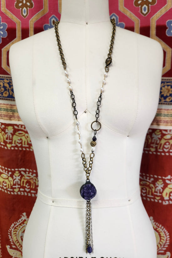 One of a Kind: Indigo Chain Drop Necklace