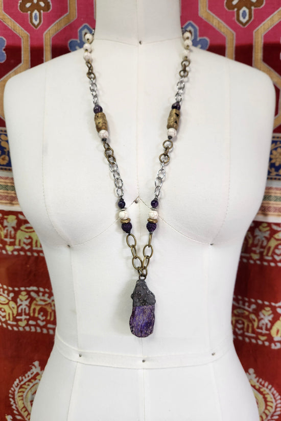 One of a Kind: Soldered Indigo Statement Necklace