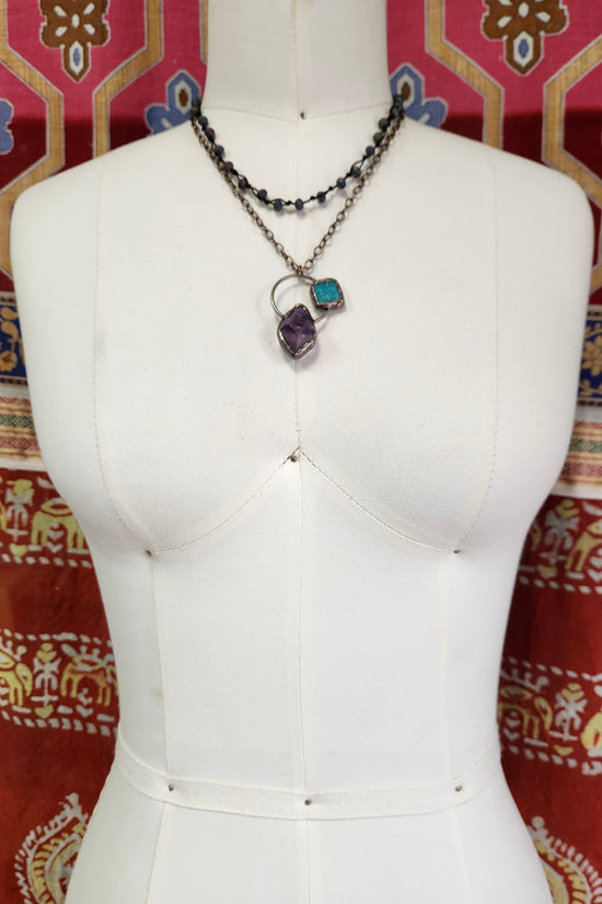 One of a Kind: Layered Turquoise and Indigo Necklace