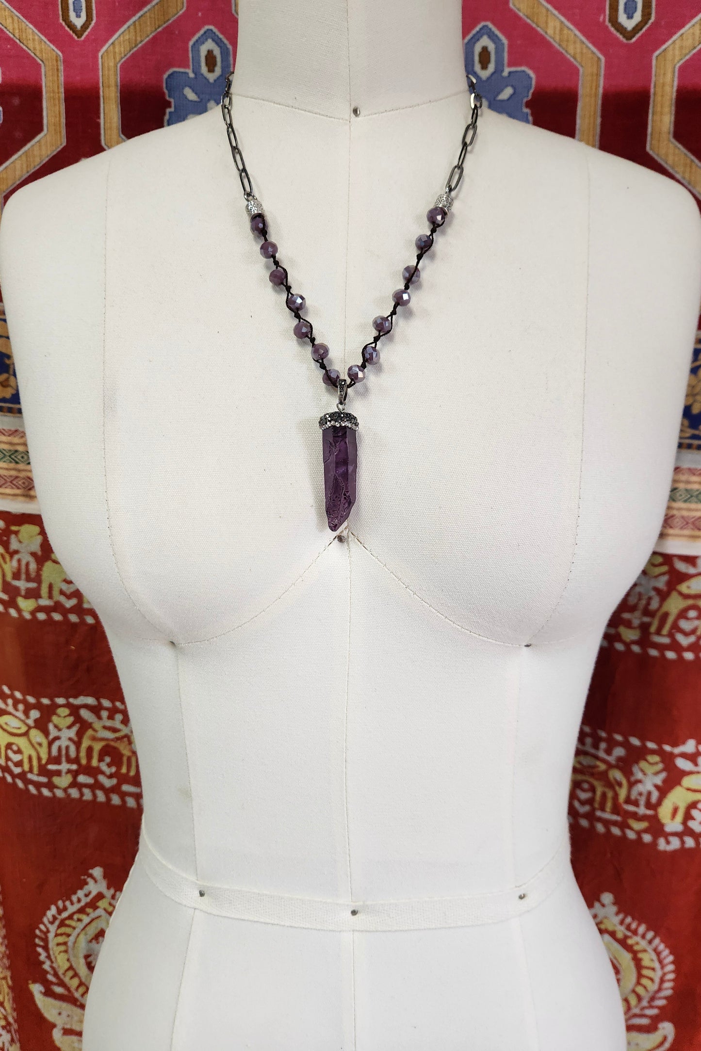 One of a Kind: Natural Indigo Pendant Necklace