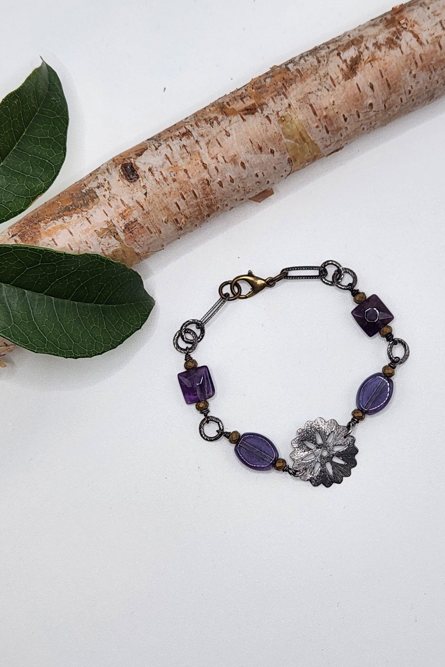 One of a Kind: Indigo Flower Bracelet