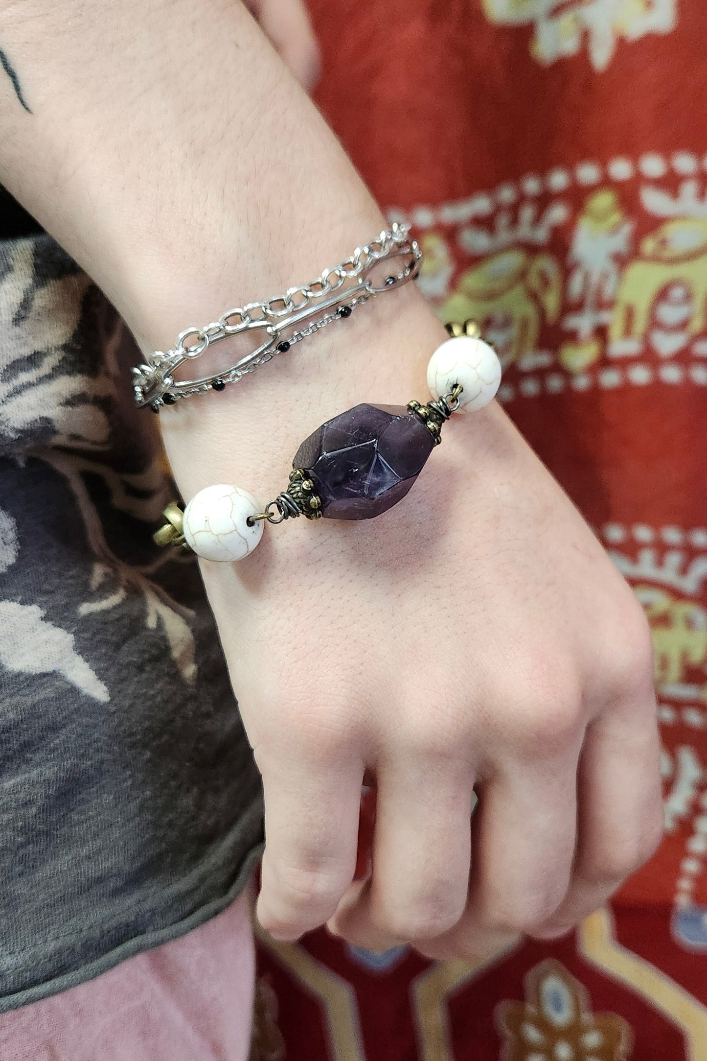 One of a Kind: Indigo Howlite Bracelet